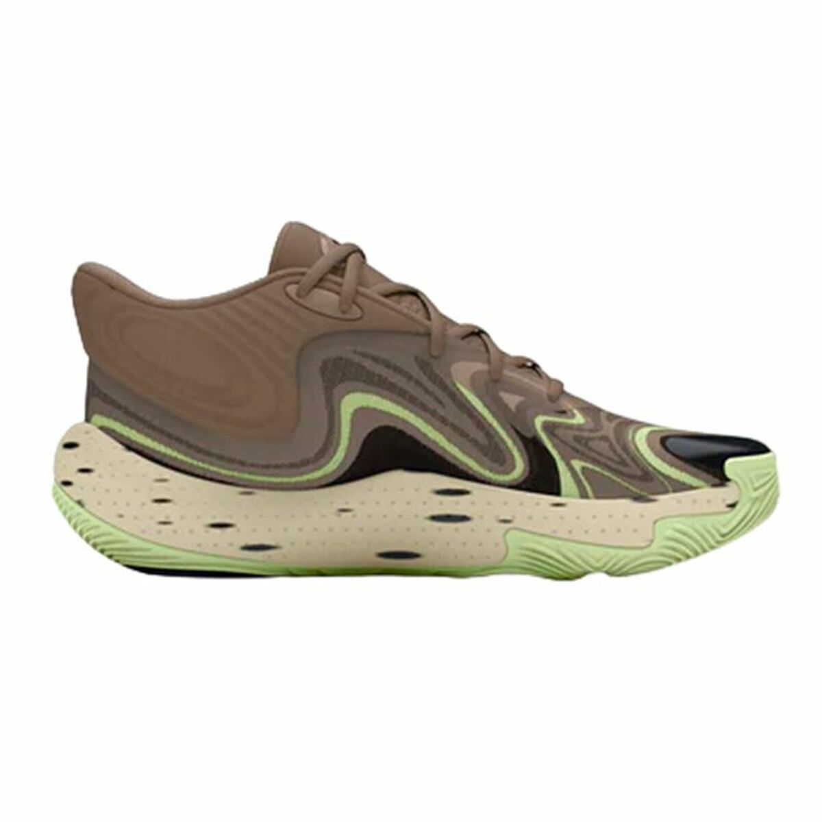 Basketball Shoes for Adults Under Armour Spawn 6 Mid Brown 43