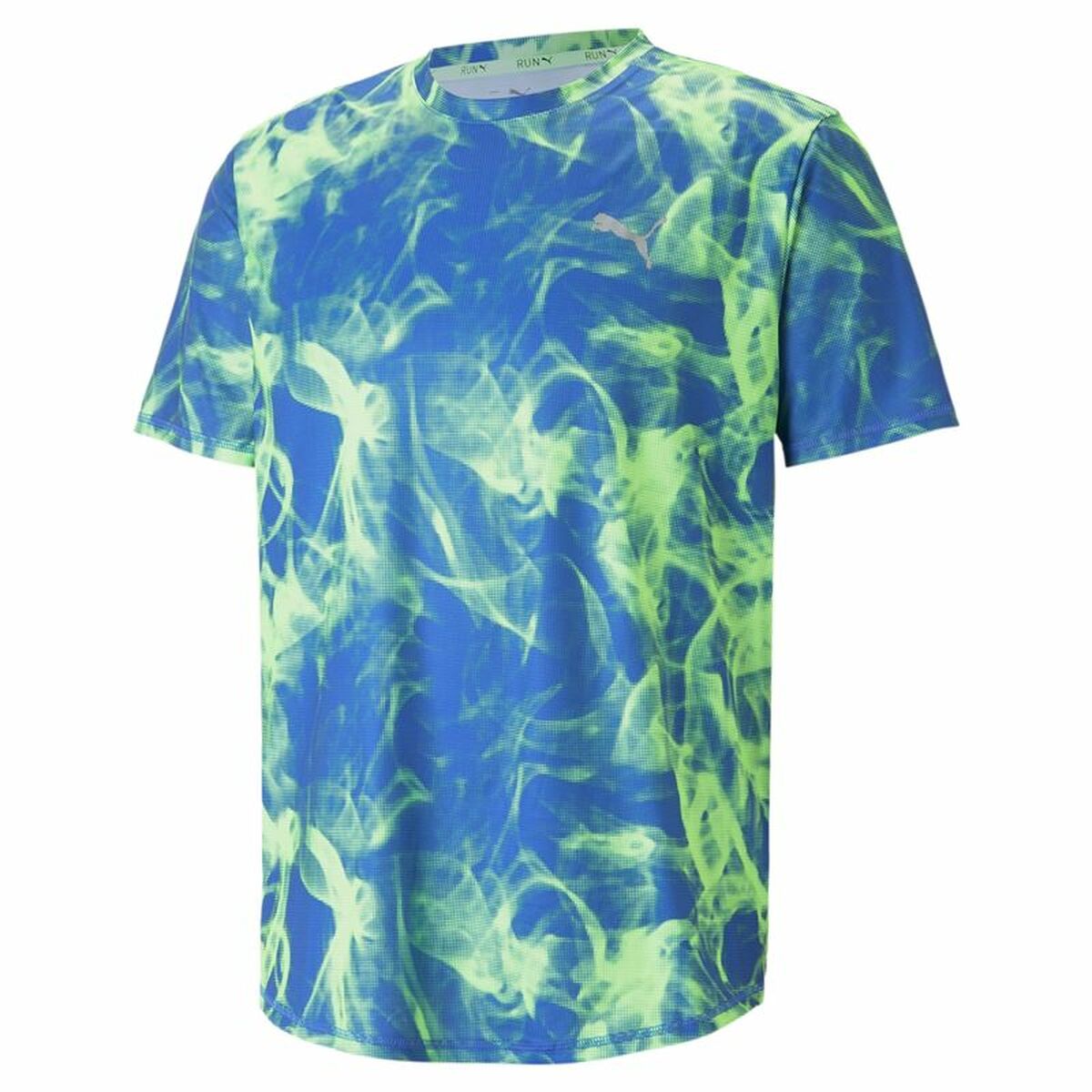 Men’s Short Sleeve T-Shirt Puma Run Favorite Blue Green S
