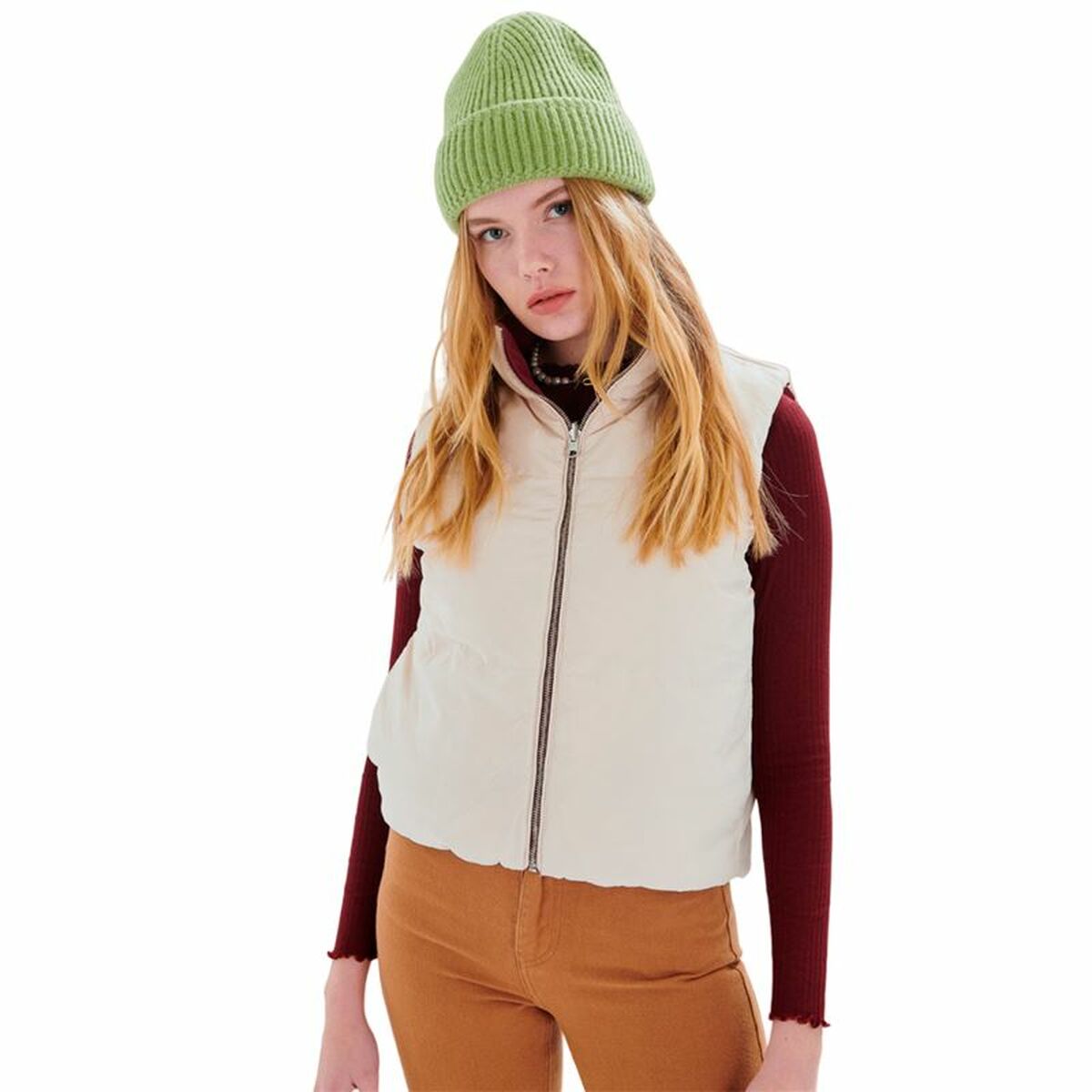 Women's Waistcoat 24COLOURS Red Beige 34